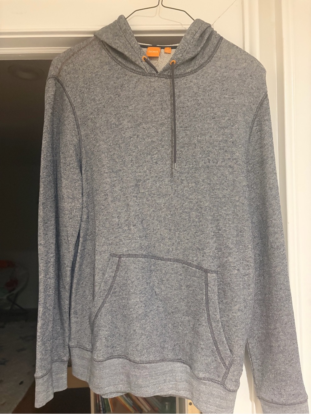 Boss Men's Heather Gray Hooded Pullover Sweatshirt